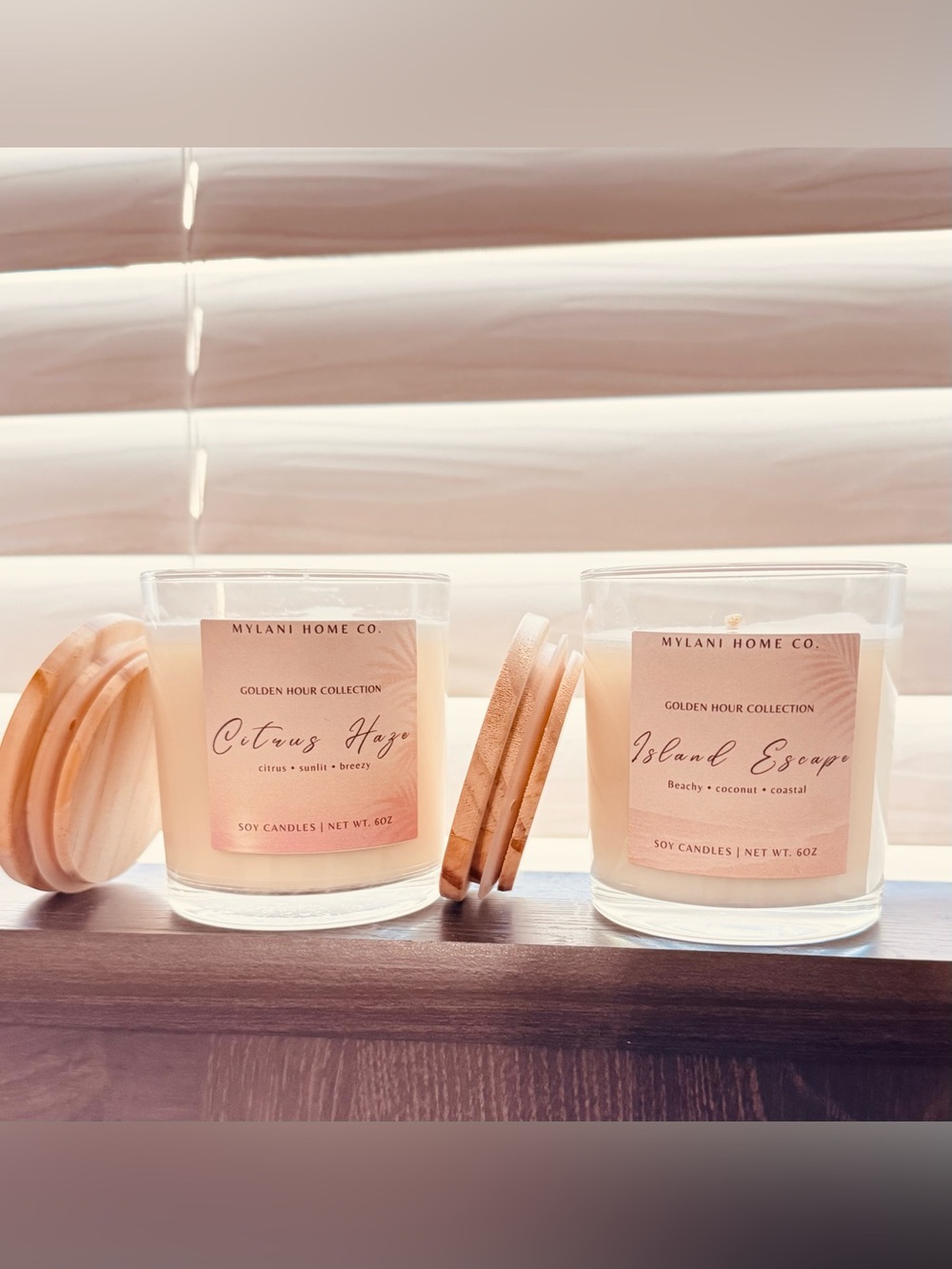 Citrus Haze Soy Candle - Pale Peach